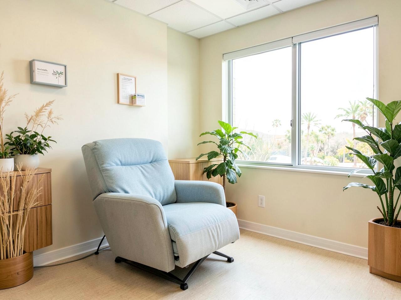 Treatment room at a Clear Mind Treatment clinic in California
